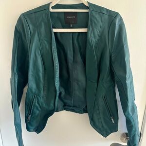 Dynamite Women's Green Faux Leather Jacket